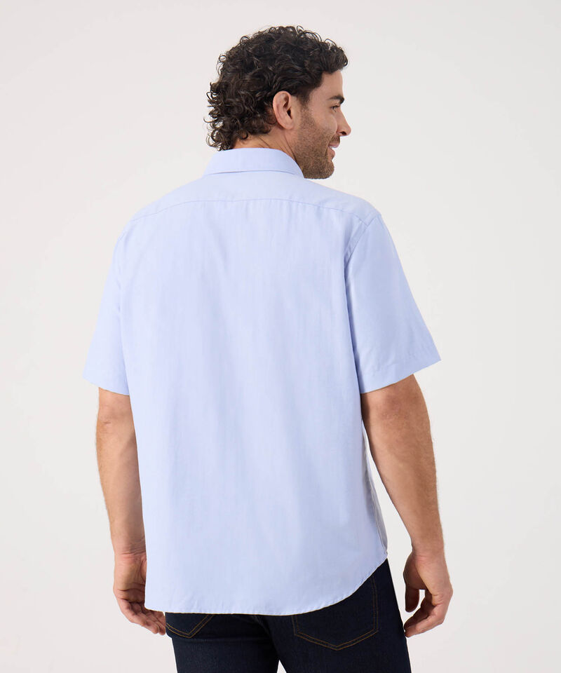 Camisa Manga Corta con Bordado en Bolsillo Hombre